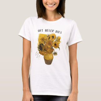 Camiseta de calle floral artística de girasoles de
