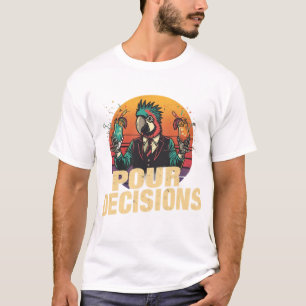 Camiseta de camarero loro para decisiones de verti