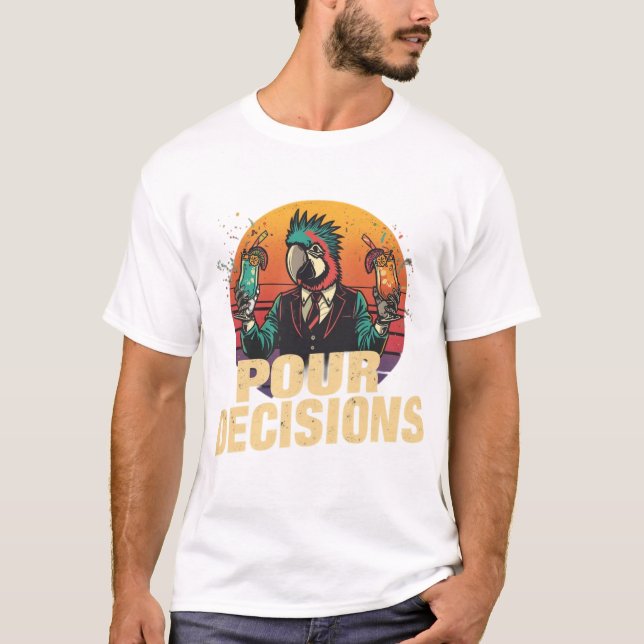 Camiseta de camarero loro para decisiones de verti (Anverso)