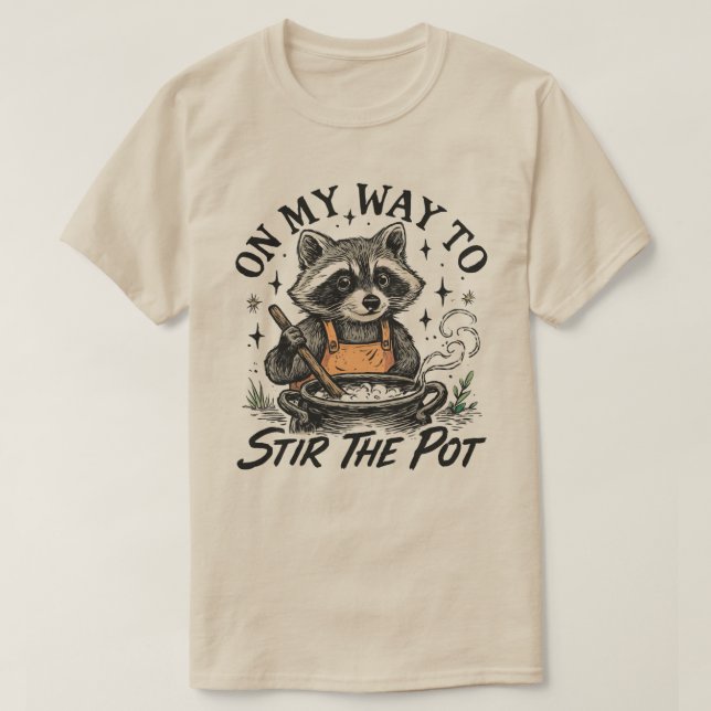 Camiseta De Camino A Revolver El Ambiente Mapache , Mapache (Diseño del anverso)