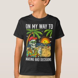 Camiseta De camino a tomar malas decisiones esqueleto diver