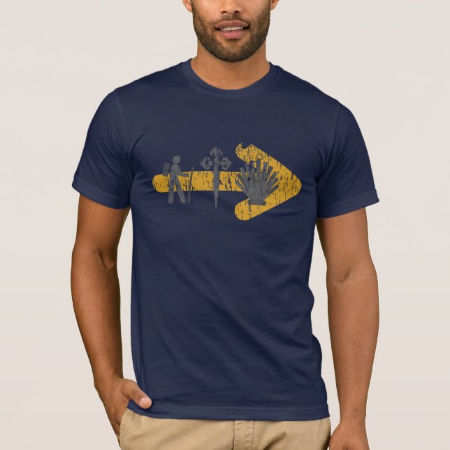 Camiseta de Camino de Santiago (azul) (Anverso)