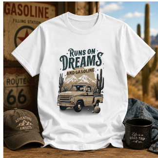 Camiseta de Camión Antiguo Funciona con Sueños y G