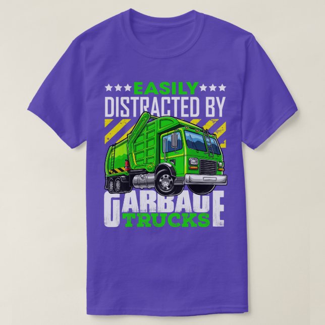 Camiseta De Camión De Basura Distraída Fácilmente  (Diseño del anverso)