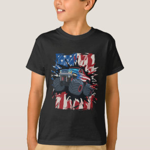 Camiseta de Camión Monstruo 4 de Julio para Niños 