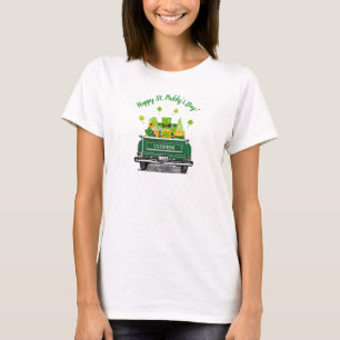 Camiseta de camioneta verde de la época del doming