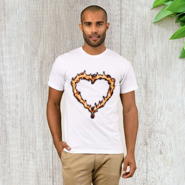 Camiseta De Camiseta De Corazón En Fuego (Subido por el creador)