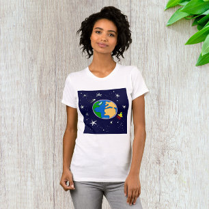 Camiseta De Camiseta De La Tierra Y Las Mujeres Sa