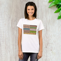 Camiseta de camiseta de mujeres en un supermercado