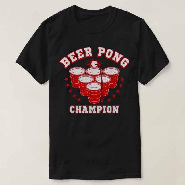 Camiseta de Campeón de Beer Pong divertida (Diseño del anverso)