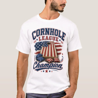 Camiseta de campeón de liga de Cornhole patriótica