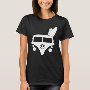 Camiseta de camper hippie con tablas de surf o feu
