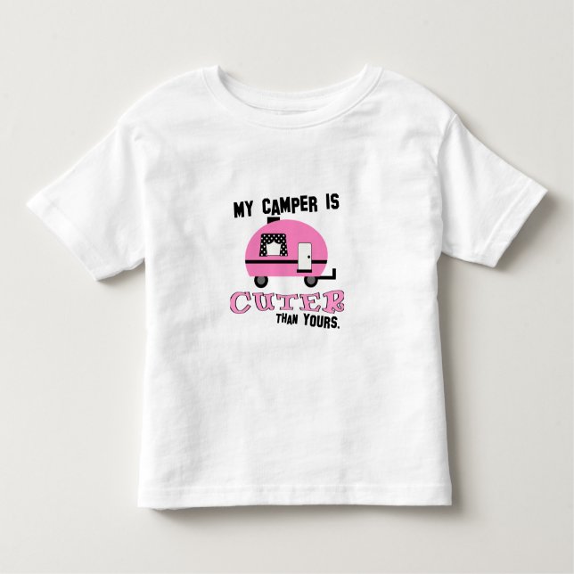 Camiseta De Camper Rosa Cute Toddler (Anverso)