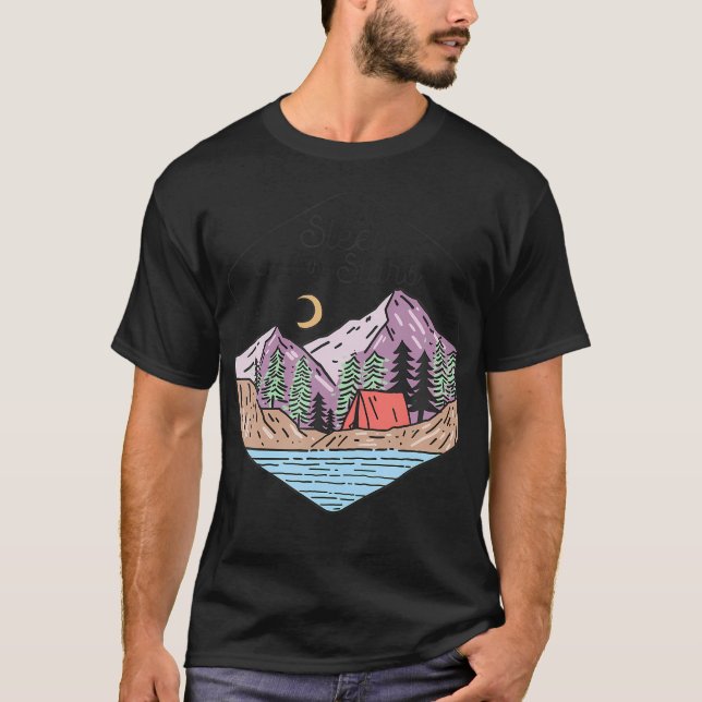 Camiseta de camping para dormir bajo las estrellas (Anverso)