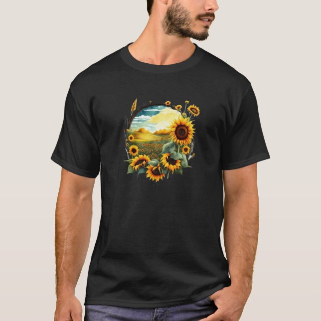 camiseta de campo de girasol vibrante (Anverso)