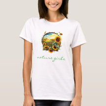 camiseta de campo de girasol vibrante