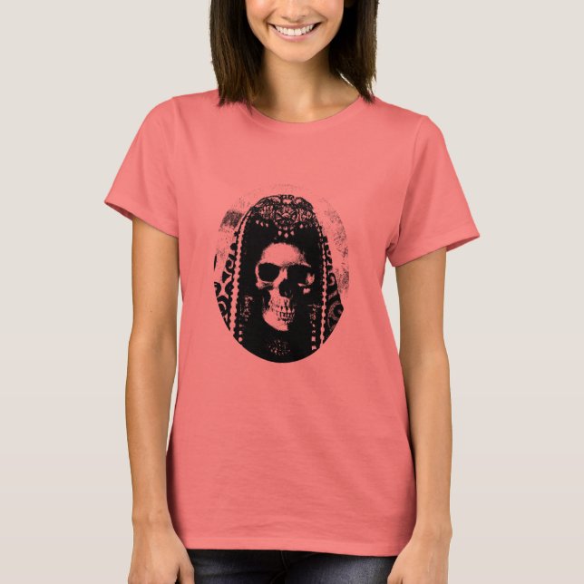 Camiseta de Camuflaje de las Damas de Calavera Gót (Anverso)