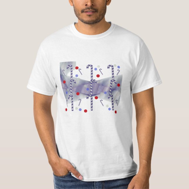 Camiseta de Caña de Caramelo Azul Moderna (Anverso)