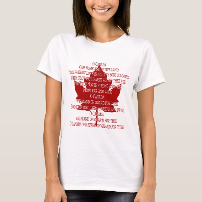 Camiseta de Canadá con camisetas de himno para reg (Anverso)