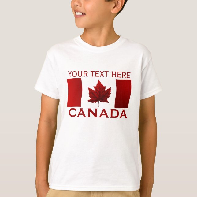 Camiseta de Canadá de niños con bandera de Canadá (Anverso)