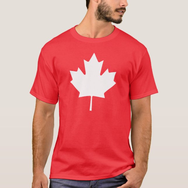 Camiseta de Canadá | Hoja de arce blanca de bander (Anverso)