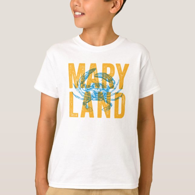 Camiseta de cangrejo para niños Maryland (Anverso)