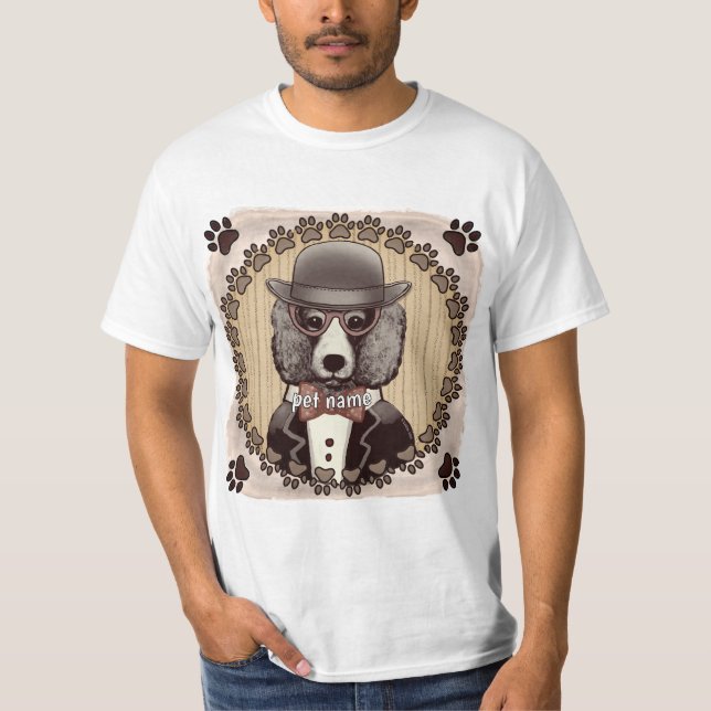 Camiseta de caniche con gafas (Anverso)