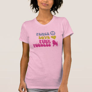 Camiseta de caniculas rosadas de amor por la paz, 