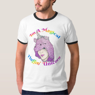 Camiseta de cantante básico de Unicornio con flúff