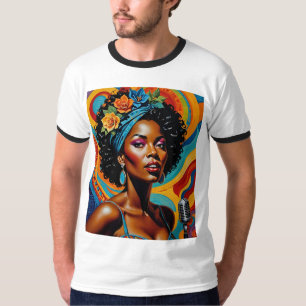 Camiseta de cantante de jazz afrocéntrico