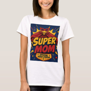 Camiseta de Capa de Super Mamá Héroe de Cómic Dive