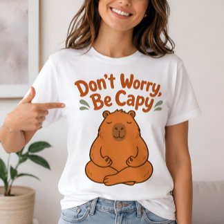 Camiseta de capibara linda 'No te preocupes, sé ca