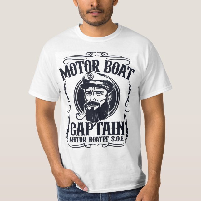 Camiseta de Capitán de Lancha para Hombres (Anverso)