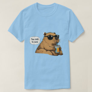 Camiseta de Capybara Too Chill to Care