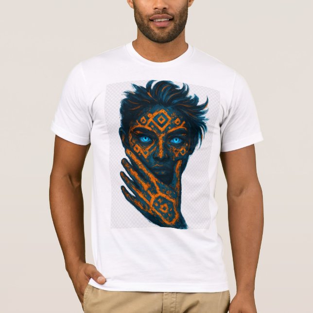 Camiseta de Cara Abstracta de Neón (Anverso)