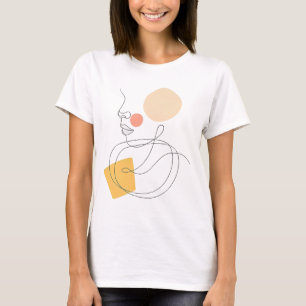 Camiseta de Cara de Arte de Línea Abstracta – Exp