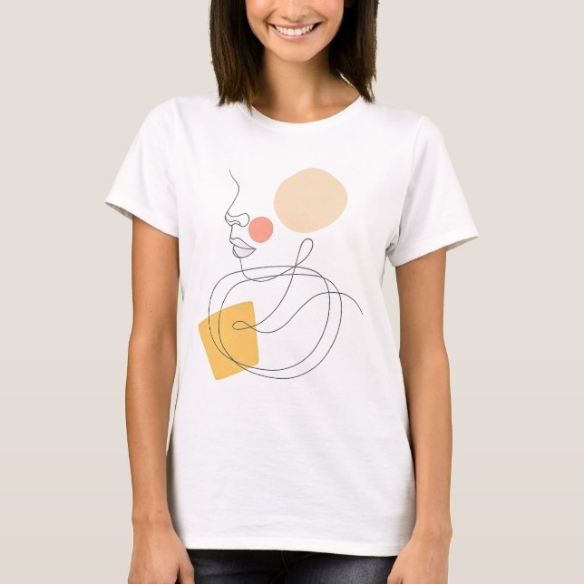 Camiseta de Cara de Arte de Línea Abstracta – Exp  (Anverso)