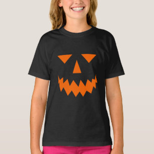 Camiseta de cara de calabaza naranja (niño)