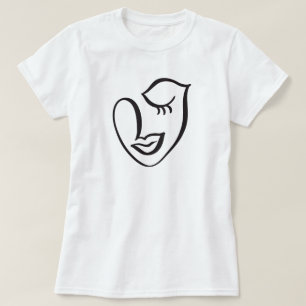 Camiseta de Cara de Caligrafía