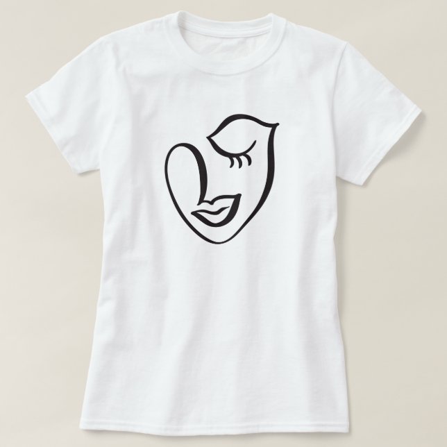 Camiseta de Cara de Caligrafía (Diseño del anverso)