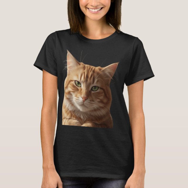 Camiseta de Cara de Gato Negrita – Feroz y con Est (Anverso)