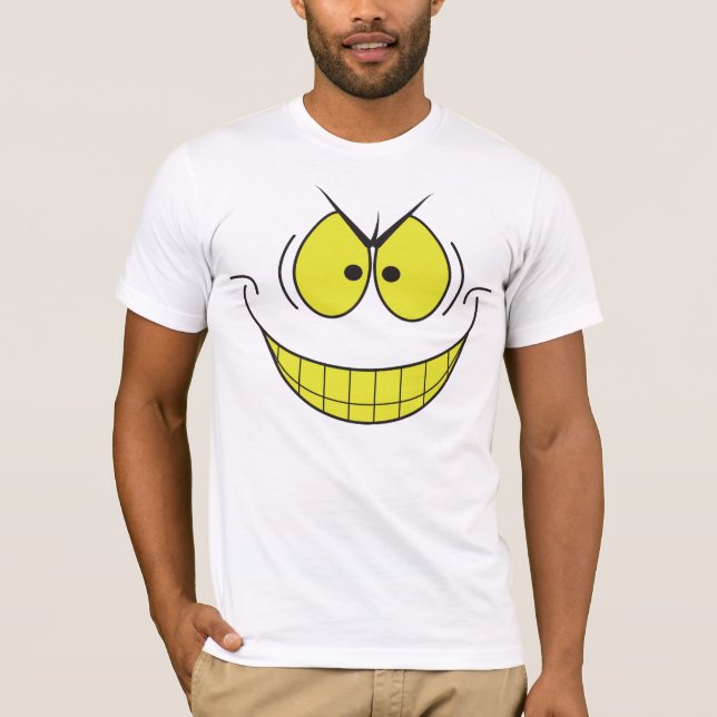 Camiseta De Cara De Gran Sonrisa Del Genio Del Mal (Anverso)