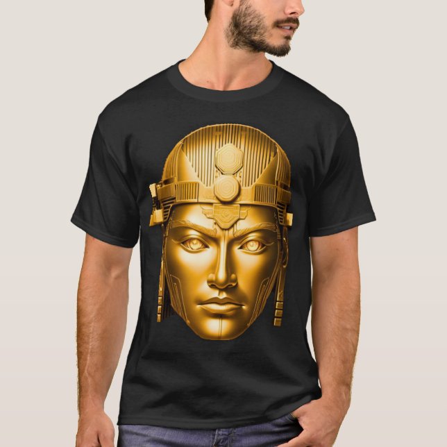 Camiseta de Cara de Guerrero Dorado de Lujo (Anverso)