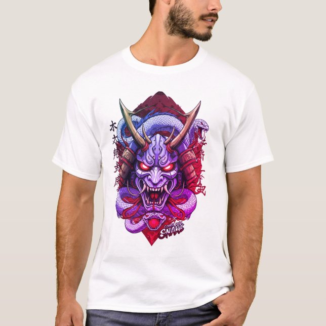 Camiseta de Cara de Monstruo de Ojos de Serpiente  (Anverso)