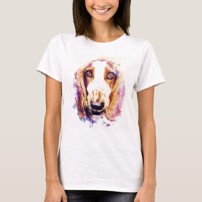 Camiseta de cara de perro Basset Hound lindo (Anverso)