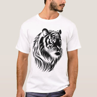 Camiseta de cara de tigre con fondo transparente