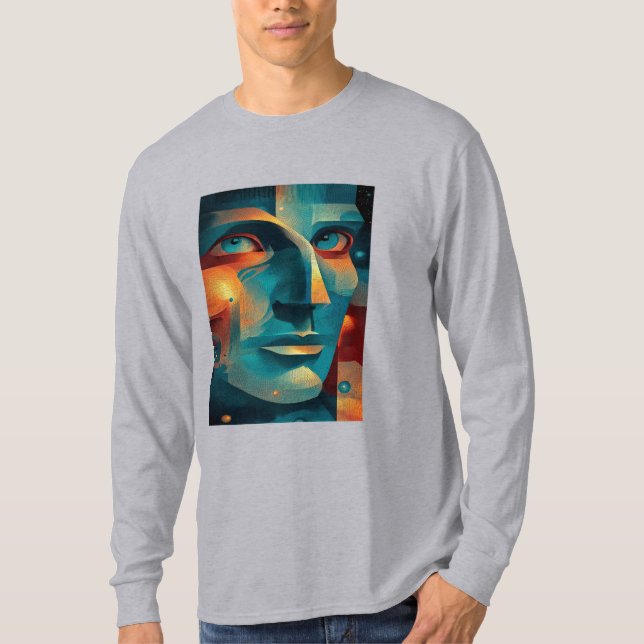 Camiseta de cara mosaico cósmico moderno (Anverso)