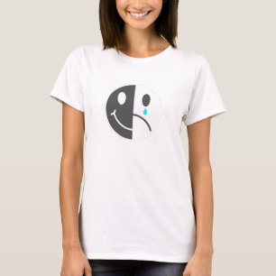 Camiseta de cara triste feliz