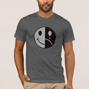Camiseta de cara triste feliz