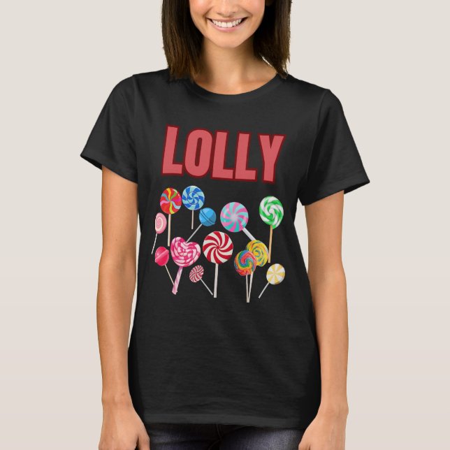 Camiseta de caramelo de piruleta colorida (Anverso)